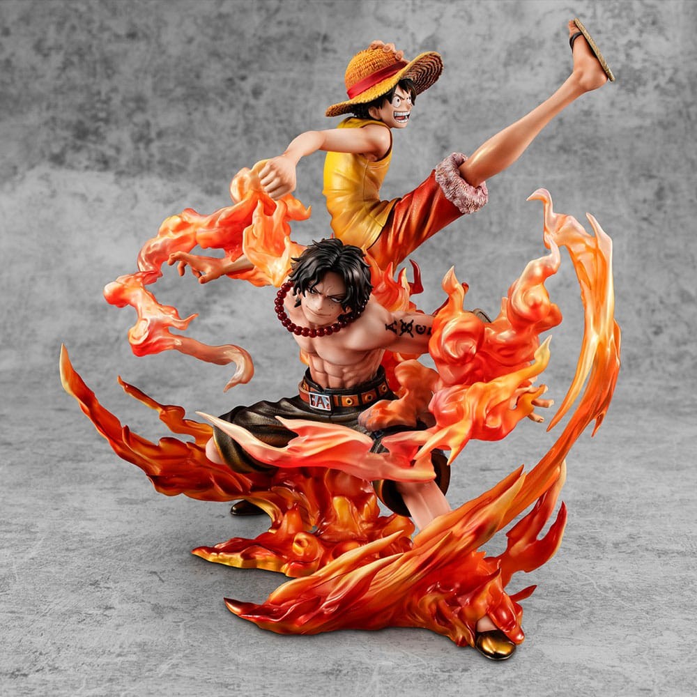 MEGAHOUSE P.O.P. PORTRAIT OF PIRATES ONE PIECE NEO-MAXIMUM LUFFY & ACE BROTHERHOOD 20TH LIMITED EDITION