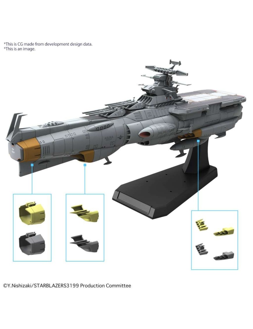 Bandai Be Forever Yamato REBEL 3199 Earth Defense Force Asuka Class Supply Carrier DX Version 1/1000 Scale Model Kit Bandai Be Forever Yamato REBEL 3199 Earth Defense Force Asuka Class Supply Carrier DX Version 1/1000 Scale Model Kit