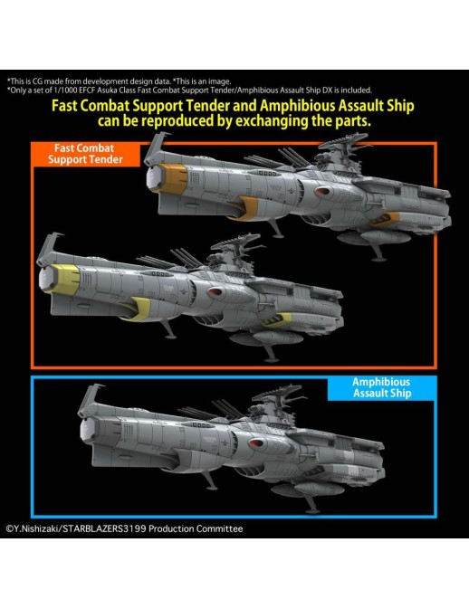 Bandai Be Forever Yamato REBEL 3199 Earth Defense Force Asuka Class Supply Carrier DX Version 1/1000 Scale Model Kit