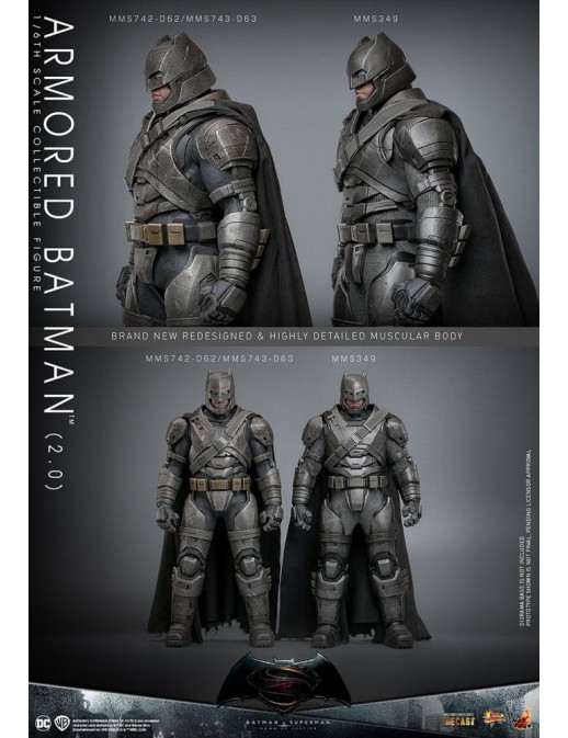 Hot Toys Movie Masterpiece Batman v Superman Dawn of Justice Armored Batman 2.0 1/6 Scale Collectible Figure