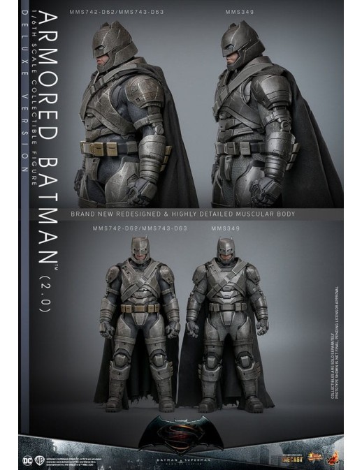 Hot Toys Movie Masterpiece Batman v Superman Dawn of Justice Armored Batman 2.0 1/6 Scale Collectible Figure Deluxe Version