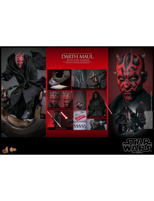 Hot Toys Movie Masterpiece Star Wars The Phantom Menace Darth Maul with Sith Speeder 1/6 Scale Collectible Figure