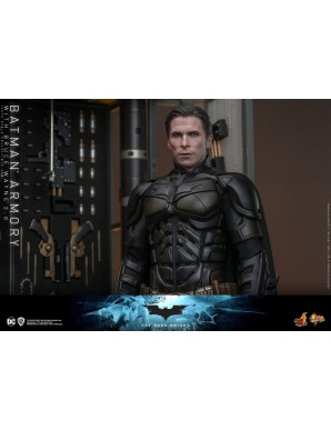 Hot Toys Movie Masterpiece The Dark Knight Batman Armory with Bruce Wayne 2.0 Version 1/6 Scale Collectible Figure Set