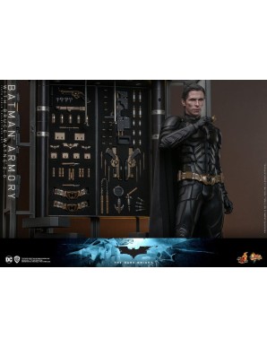 Hot Toys Movie Masterpiece The Dark Knight Batman Armory with Bruce Wayne 2.0 Version 1/6 Scale Collectible Figure Set