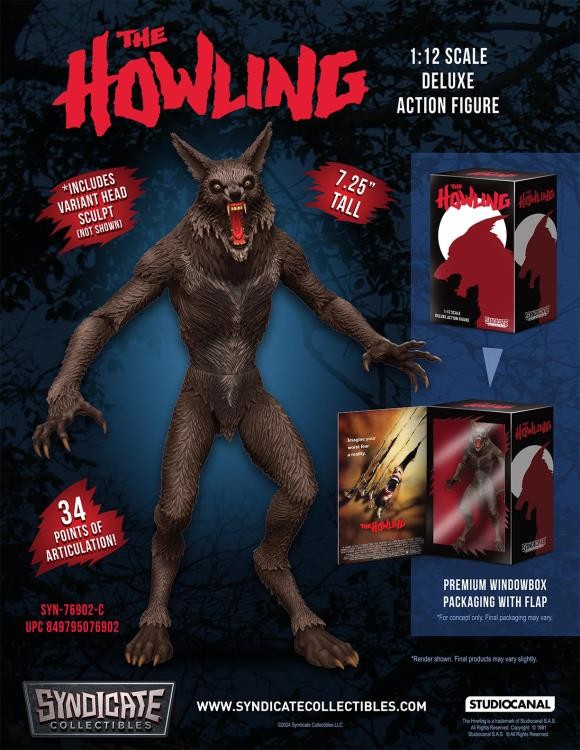 SYNDICATE COLLECTIBLES THE HOWLING WEREWOLF 1/12 SCALE DELUXE ACTION FIGURE