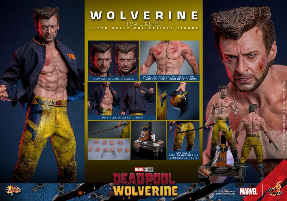 HOT TOYS MOVIE MASTERPIECE DEADPOOL & WOLVERINE WOLVERINE TVS JACKET VERSION 1/6 SCALE COLLECTIBLE FIGURE