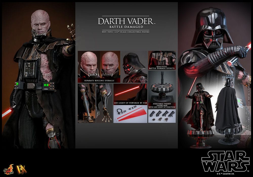 HOT TOYS STAR WARS DARTH VADER BATTLE DAMAGED 1/6 SCALE COLLECTIBLE FIGURE