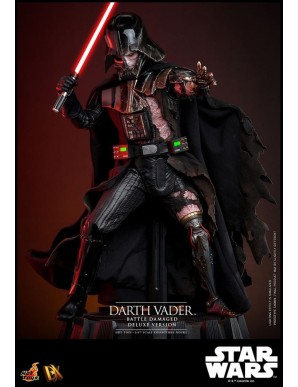 Hot Toys Star Wars Darth Vader Battle Damaged 1/6 Scale Collectible Figure Deluxe Version