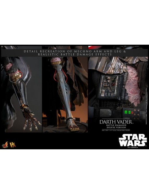 Hot Toys Star Wars Darth Vader Battle Damaged 1/6 Scale Collectible Figure Deluxe Version
