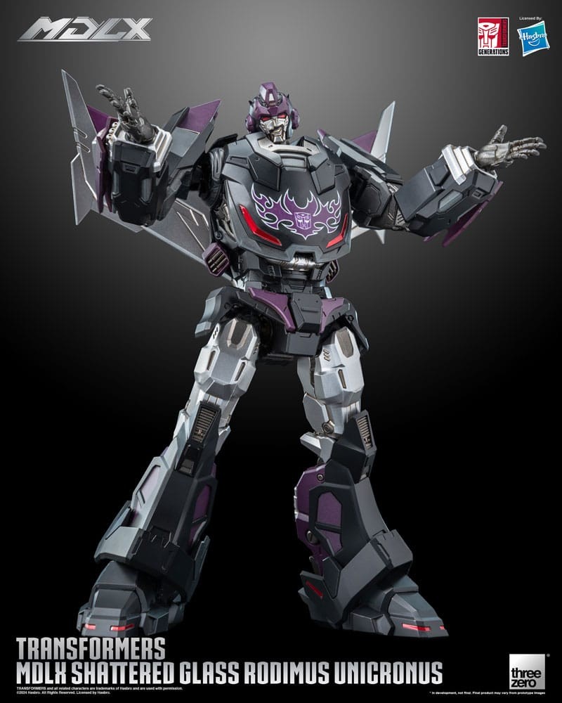 THREEZERO TRANSFORMERS MDLX ARTICULATED FIGURES SERIES SHATTERED GLASS RODIMUS UNICRONUS