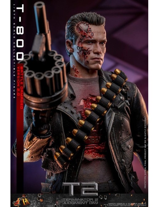 Hot Toys Movie Masterpiece Terminator 2 Judgement Day T-800 Battle Damaged Version 2.0 1/6 Scale Collectible Figure