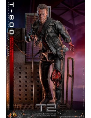 Hot Toys Movie Masterpiece Terminator 2 Judgement Day T-800 Battle Damaged Version 2.0 1/6 Scale Collectible Figure