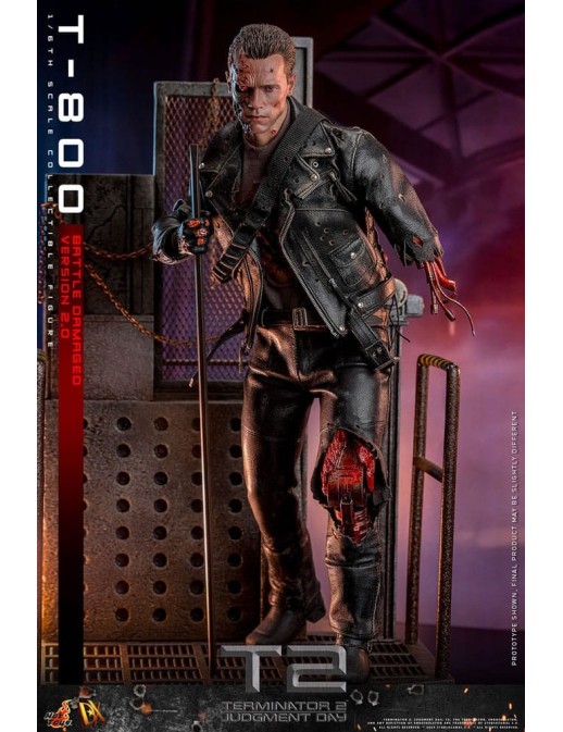 Hot Toys Movie Masterpiece Terminator 2 Judgement Day T-800 Battle Damaged Version 2.0 1/6 Scale Collectible Figure