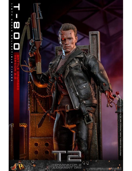 Hot Toys Movie Masterpiece Terminator 2 Judgement Day T-800 Battle Damaged Version 2.0 1/6 Scale Collectible Figure