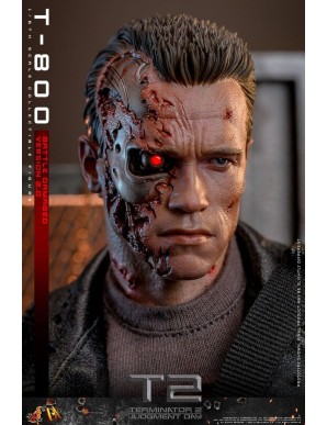 Hot Toys Movie Masterpiece Terminator 2 Judgement Day T-800 Battle Damaged Version 2.0 1/6 Scale Collectible Figure