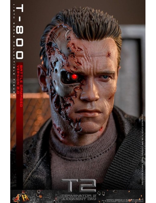 Hot Toys Movie Masterpiece Terminator 2 Judgement Day T-800 Battle Damaged Version 2.0 1/6 Scale Collectible Figure