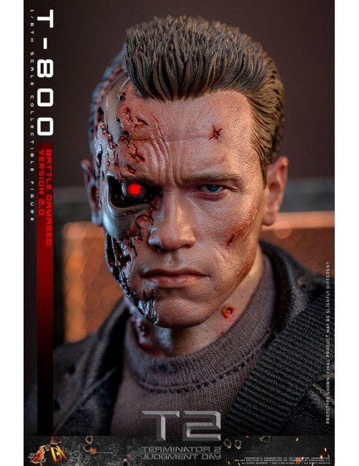Hot Toys Movie Masterpiece Terminator 2 Judgement Day T-800 Battle Damaged Version 2.0 1/6 Scale Collectible Figure