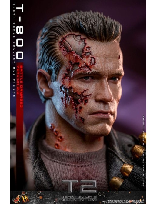 Hot Toys Movie Masterpiece Terminator 2 Judgement Day T-800 Battle Damaged Version 2.0 1/6 Scale Collectible Figure