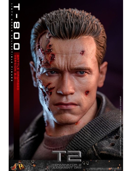 Hot Toys Movie Masterpiece Terminator 2 Judgement Day T-800 Battle Damaged Version 2.0 1/6 Scale Collectible Figure
