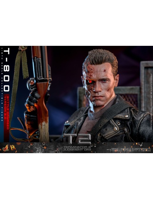 Hot Toys Movie Masterpiece Terminator 2 Judgement Day T-800 Battle Damaged Version 2.0 1/6 Scale Collectible Figure