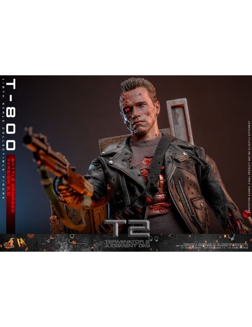 Hot Toys Movie Masterpiece Terminator 2 Judgement Day T-800 Battle Damaged Version 2.0 1/6 Scale Collectible Figure