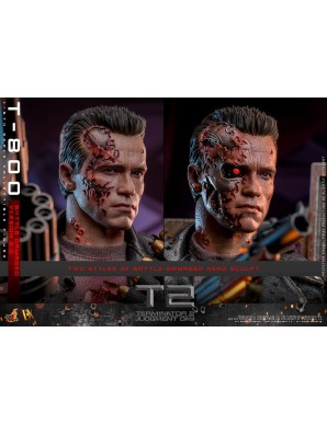 Hot Toys Movie Masterpiece Terminator 2 Judgement Day T-800 Battle Damaged Version 2.0 1/6 Scale Collectible Figure