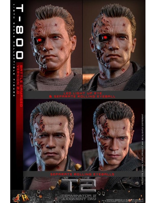 Hot Toys Movie Masterpiece Terminator 2 Judgement Day T-800 Battle Damaged Version 2.0 1/6 Scale Collectible Figure