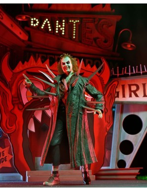 Neca Beetlejuice 1988 Ultimate Beetlejuice Trenchcoat with Spikes Inferno Room Deluxe Set