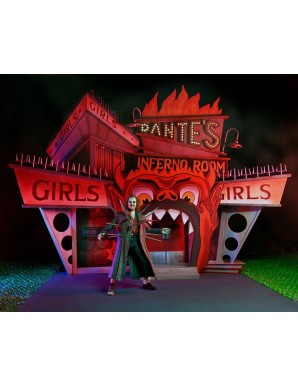 Neca Beetlejuice 1988 Ultimate Beetlejuice Trenchcoat with Spikes Inferno Room Deluxe Set