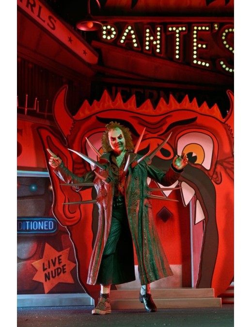 Neca Beetlejuice 1988 Ultimate Beetlejuice Trenchcoat with Spikes Inferno Room Deluxe Set