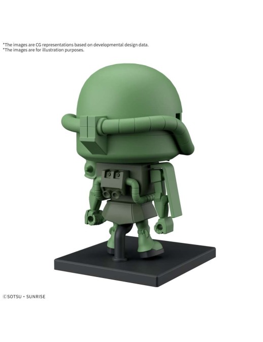 Bandai Gunpla-kun Model Series  1/1 Scale Mobile Suit Gundam MS-06F Zakupla-kun Runner Vesion with Reproduction Parts