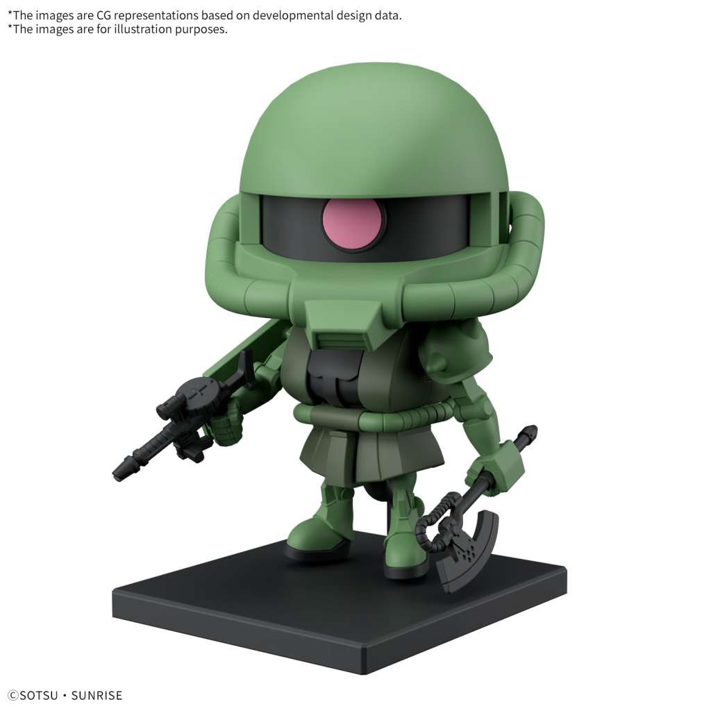 Bandai Gunpla-kun Model Series  1/1 Scale Mobile Suit Gundam MS-06F Zakupla-kun Runner Vesion with Reproduction Parts