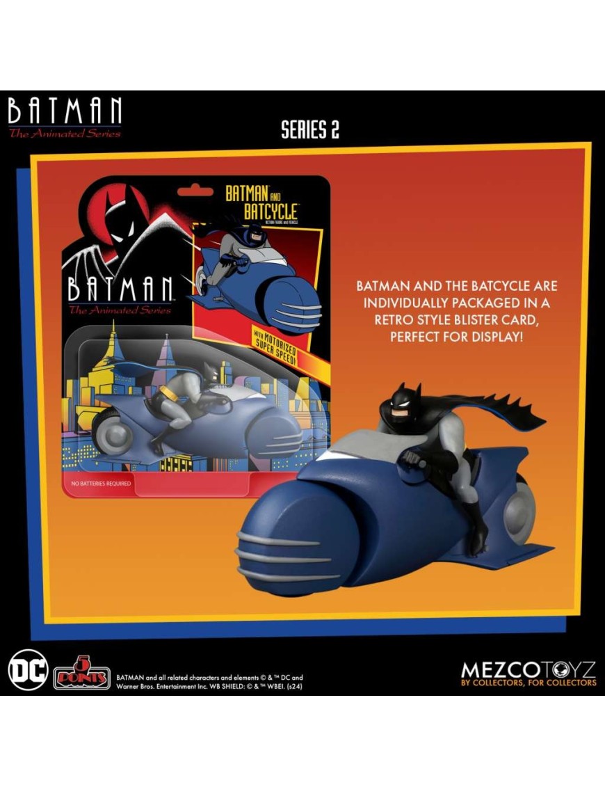 Mezco Batman The Animated Series 5 Points Batman & Batcycle Mezco Batman The Animated Series 5 Points Batman & Batcycle