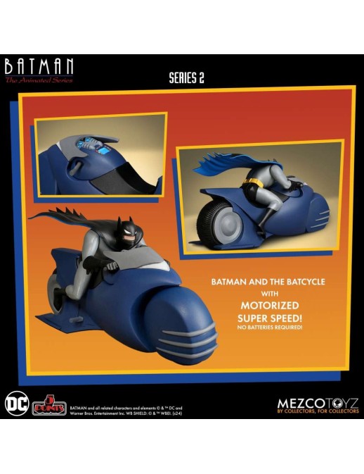 Mezco Batman The Animated Series 5 Points Batman & Batcycle