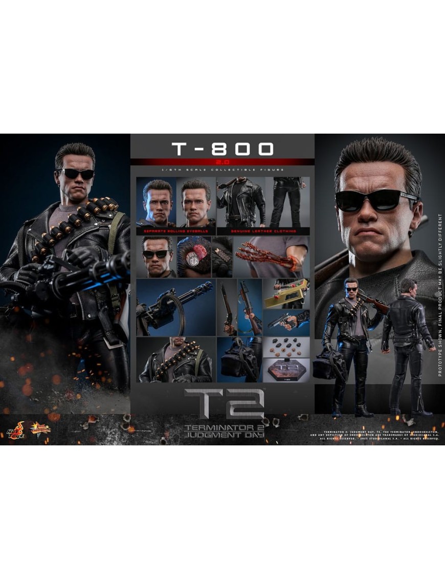 Hot Toys Movie Masterpiece Terminator 2 Judgement Day T-800 2.0 1/6 Scale Collectible Figure Hot Toys Movie Masterpiece Terminator 2 Judgement Day T-800 2.0 1/6 Scale Collectible Figure