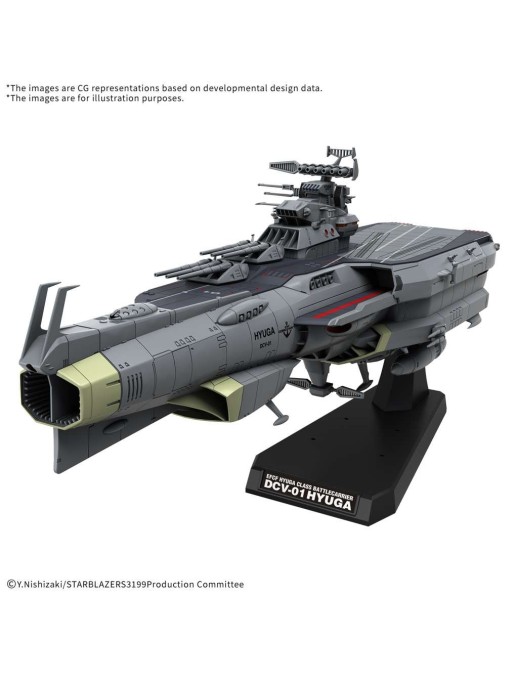 Bandai Be Forever Yamato REBEL 3199 Earth Defense Force Hyuuga-class Combat Space Carrier DCV-01 Hyuuga 1/1000 Scale Model Kit