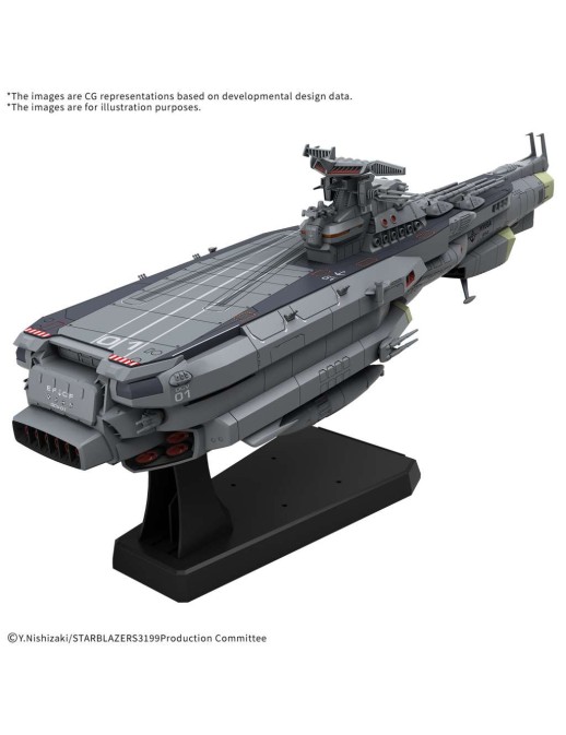 Bandai Be Forever Yamato REBEL 3199 Earth Defense Force Hyuuga-class Combat Space Carrier DCV-01 Hyuuga 1/1000 Scale Model Kit