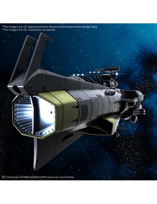 Bandai Be Forever Yamato REBEL 3199 Earth Defense Force Hyuuga-class Combat Space Carrier DCV-01 Hyuuga 1/1000 Scale Model Kit