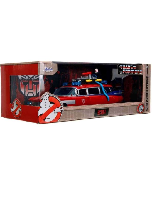 Jada Toys Diecast Model 1/24 Scale Ghostbusters X Transformers Ecto-1 Optimus Prime Limited Edition