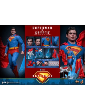 Hot Toys Movie Masterpiece Superman Superman & Krypto 1/6 Scale Collectible Figure