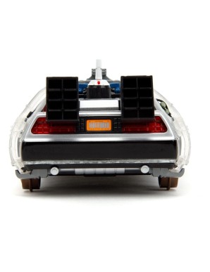 Jada Toys Diecast Model 1/24 Scale Back To The Future III DMC Delorean Time Machine Railroad Wheels