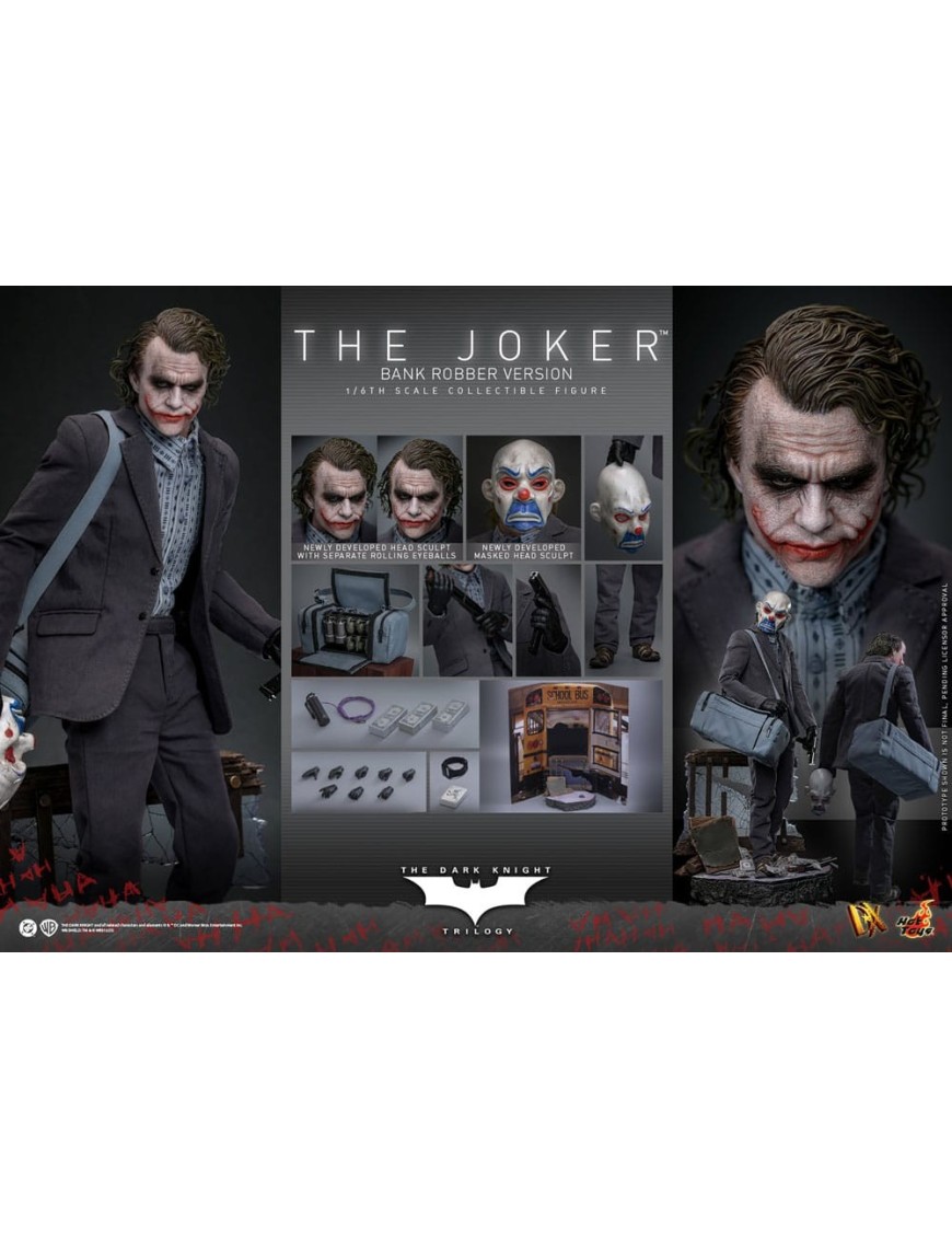Hot Toys Movie Masterpiece Batman The Dark Knight The Joker Bank Robber Version 1/6 Scale Collectible Figure