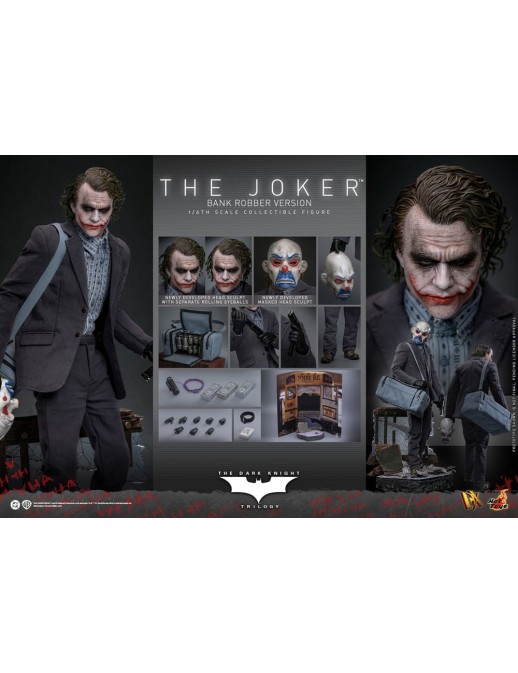 Hot Toys Movie Masterpiece Batman The Dark Knight The Joker Bank Robber Version 1/6 Scale Collectible Figure