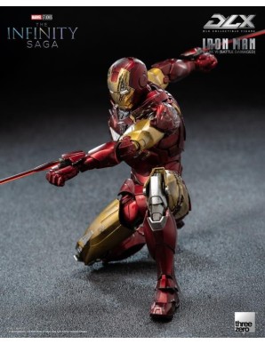 Threezero Avengers Infinity Saga DLX Collectible Figure Iron Man Mark VI Battle Damaged 1/12 Scale