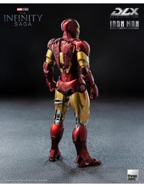 Threezero Avengers Infinity Saga DLX Collectible Figure Iron Man Mark VI Battle Damaged 1/12 Scale