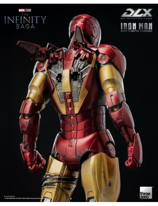 Threezero Avengers Infinity Saga DLX Collectible Figure Iron Man Mark VI Battle Damaged 1/12 Scale