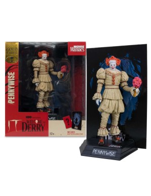Mc Farlane Toys IT Movie Maniacs Pennywise Flashback Welcome to Derry Gold Label