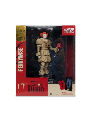 Mc Farlane Toys IT Movie Maniacs Pennywise Flashback Welcome to Derry Gold Label