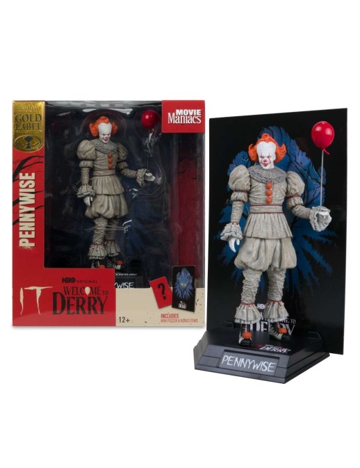 Mc Farlane Toys IT Movie Maniacs Pennywise Welcome to Derry Gold Label