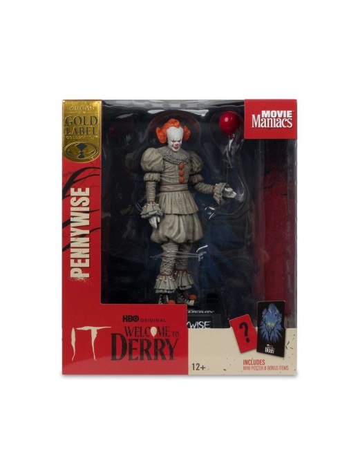 Mc Farlane Toys IT Movie Maniacs Pennywise Welcome to Derry Gold Label
